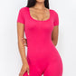 Short Sleeve Scoop Neck Bodycon Romper
