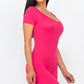Short Sleeve Scoop Neck Bodycon Romper