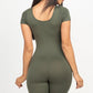 Short Sleeve Scoop Neck Bodycon Romper