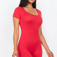 Short Sleeve Scoop Neck Bodycon Romper