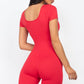 Short Sleeve Scoop Neck Bodycon Romper