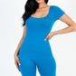 Short Sleeve Scoop Neck Bodycon Romper