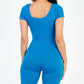 Short Sleeve Scoop Neck Bodycon Romper