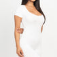 Short Sleeve Scoop Neck Bodycon Romper