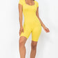 Short Sleeve Scoop Neck Bodycon Romper