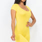 Short Sleeve Scoop Neck Bodycon Romper