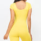 Short Sleeve Scoop Neck Bodycon Romper