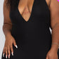 Halter V Neck Ribbed Bodycon Jumpsuit