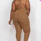 Halter V Neck Ribbed Bodycon Jumpsuit