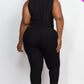 Ribbed Sleeveless Drawstring Waist Jumpsuit