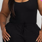Ribbed Sleeveless Drawstring Waist Jumpsuit