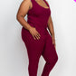 Ribbed Sleeveless Drawstring Waist Jumpsuit