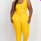 Ribbed Sleeveless Drawstring Waist Jumpsuit