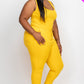 Ribbed Sleeveless Drawstring Waist Jumpsuit