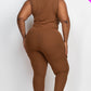 Ribbed Sleeveless Drawstring Waist Jumpsuit
