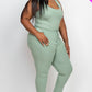 Ribbed Sleeveless Drawstring Waist Jumpsuit