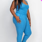 Ribbed Sleeveless Drawstring Waist Jumpsuit