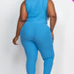 Ribbed Sleeveless Drawstring Waist Jumpsuit