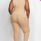 Ribbed Sleeveless Drawstring Waist Jumpsuit