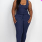 Ribbed Sleeveless Drawstring Waist Jumpsuit