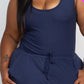 Ribbed Sleeveless Drawstring Waist Jumpsuit