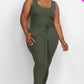 Ribbed Sleeveless Drawstring Waist Jumpsuit