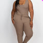 Ribbed Sleeveless Drawstring Waist Jumpsuit