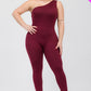 Solid Color One Shoulder Jumpsuit