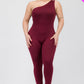 Solid Color One Shoulder Jumpsuit