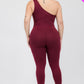 Solid Color One Shoulder Jumpsuit