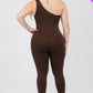 Solid Color One Shoulder Jumpsuit
