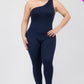 Solid Color One Shoulder Jumpsuit