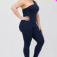 Solid Color One Shoulder Jumpsuit