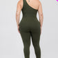 Solid Color One Shoulder Jumpsuit