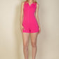 Ribbed Knit Sleeveless Button Front Romper