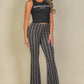 Wavy Print High Waist Flare Pants