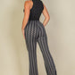 Wavy Print High Waist Flare Pants