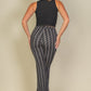 Wavy Print High Waist Flare Pants