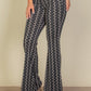 Wavy Print High Waist Flare Pants