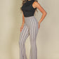 Wavy Print High Waist Flare Pants