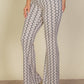 Wavy Print High Waist Flare Pants