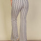Wavy Print High Waist Flare Pants