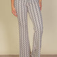 Wavy Print High Waist Flare Pants