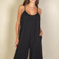 Spaghetti strap solid wide jumpsuit
