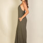 Spaghetti strap solid wide jumpsuit