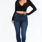 Ribbed Long Sleeve Snap Button Down Crop Top
