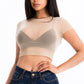 Sexy Mesh Sheer Short Sleeve Crop Top