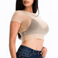Sexy Mesh Sheer Short Sleeve Crop Top