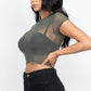 Sexy Mesh Sheer Short Sleeve Crop Top