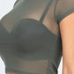 Sexy Mesh Sheer Short Sleeve Crop Top